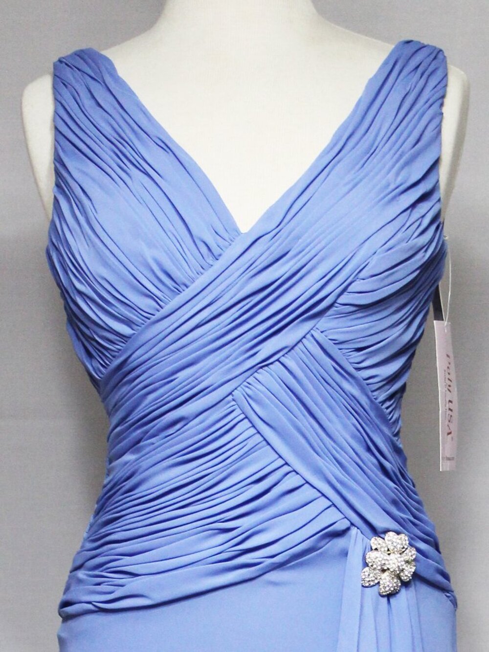Poly USA #5734 Chiffon Mother's Formal Gown-Size Small-PERIWINKLE BLUE- NWTags - Picture 5 of 5